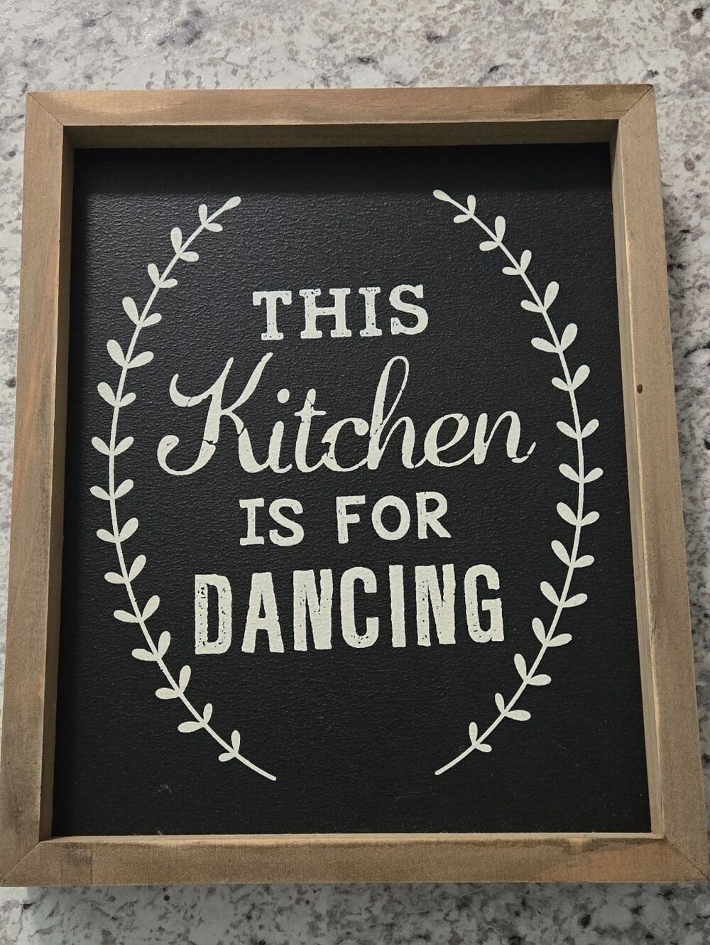 This Kitchen Is For Dancing Framed Sign - Black & White